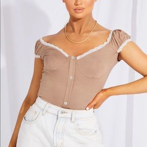 PLT Lace Button Up NWT
